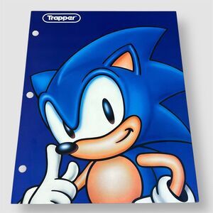 VTG Sonic the Hedgehog Sega Genesis Era 1995 Mead Trapper School Folder Blue NOS